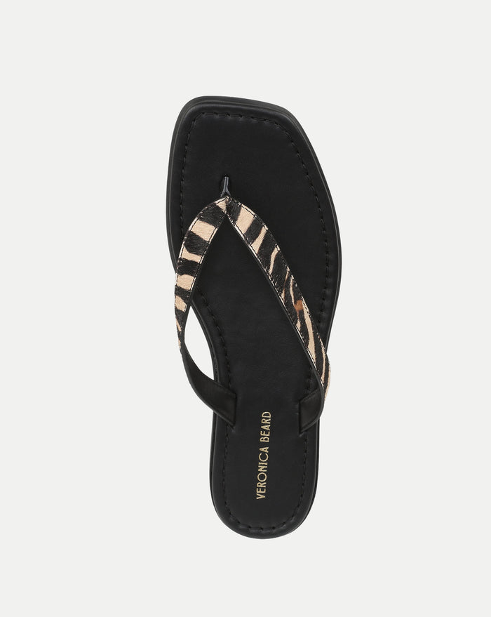 Veronica Beard Clea Calf Hair Flip-Flop Sandal - Ziger