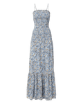 Veronica Beard Light blue floral print maxi dress with spaghetti straps and a smocked bodice.