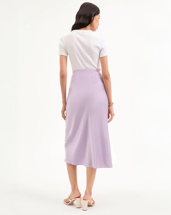 Veronica Beard Clover Stretch-Silk Slip Skirt - Soft Lilac