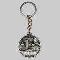 Keychain with a design of Washington D.C. on a gray background