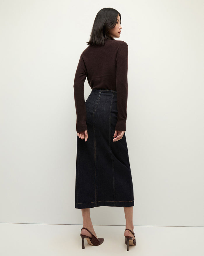 Veronica Beard Coleta V-Neck Cashmere Sweater - Dark Chocolate