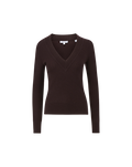 Veronica Beard Coleta V-Neck Cashmere Sweater - Dark Chocolate