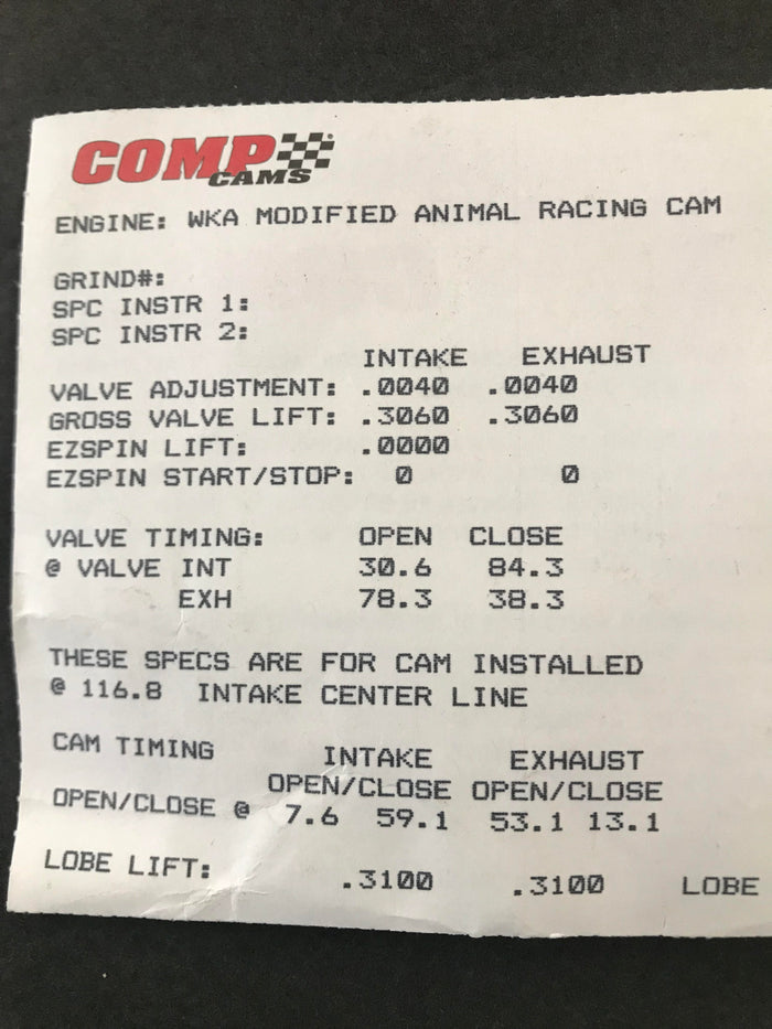 Competition Cams .310" lift 206 / Animal / WF High Performance Camshaft