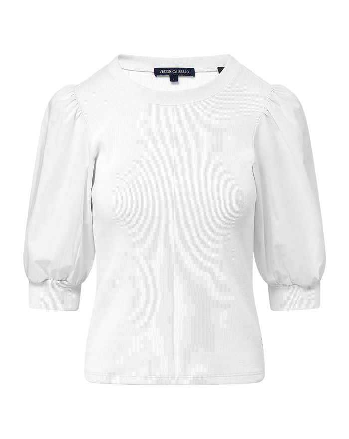 Veronica Beard Coralee Crewneck Top - White