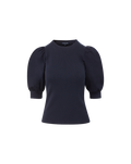 Veronica Beard Coralee Crewneck Top - Navy