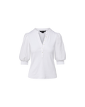 Veronica Beard Coralee Puff-Sleeve Top - White