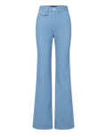 Veronica Beard Crosbie Flap-Pocket Slim Wide-Leg Jean Bayside