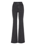 Veronica Beard Crosbie Rhinestone Slim Wide-Leg Jean - Washed Onyx