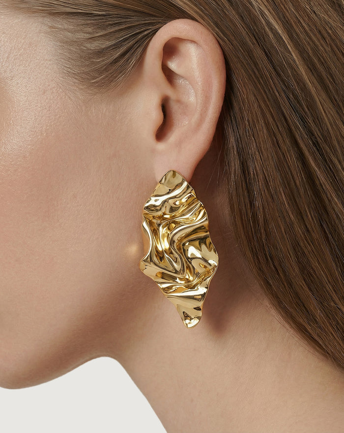 Veronica Beard Crinkle Earring - Gold