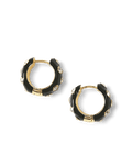 Veronica Beard Crystal and Enamel Huggie Hoop Black