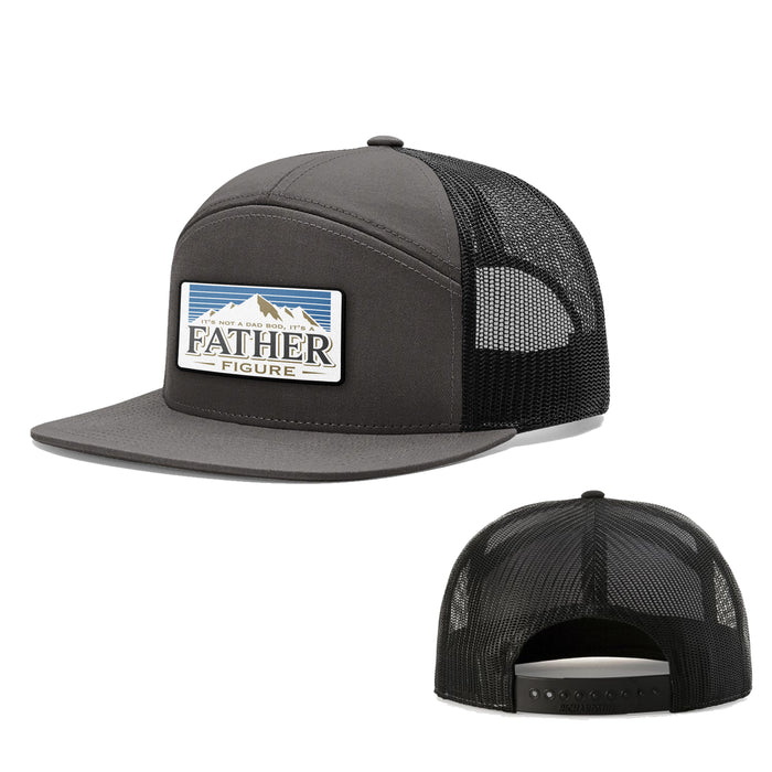 Seven-Panel Trucker Flatbill / Charcoal and Black / One Size