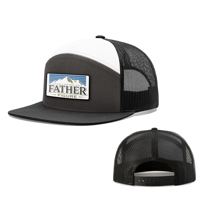 Seven-Panel Trucker Flatbill / Charcoal and Black and White / One Size