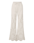 Veronica Beard Daisy Wide-Leg Eyelet Pant - Dove White