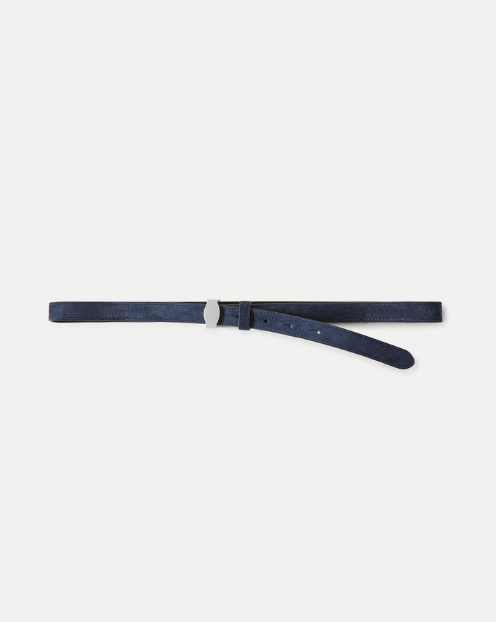 Veronica Beard Dash Suede Belt - Navy