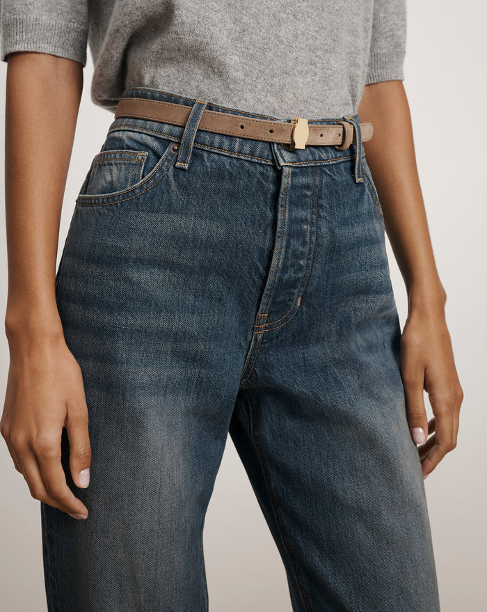 Veronica Beard Dash Suede Belt - Bark
