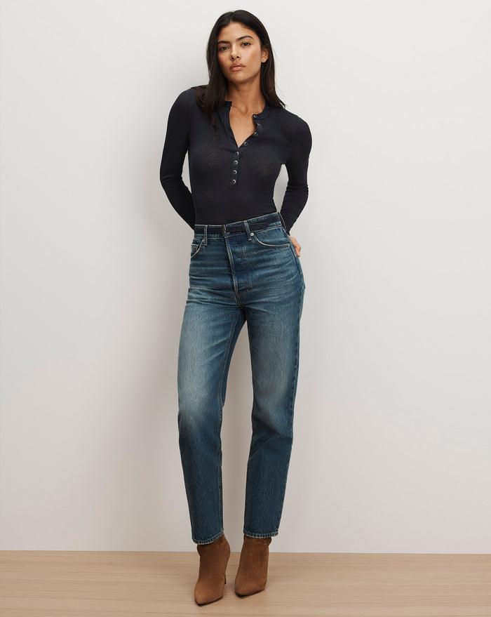 Veronica Beard Dash Suede Belt - Navy