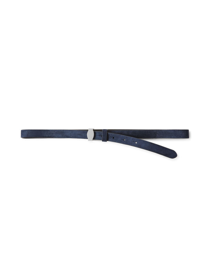 Veronica Beard Dash Suede Belt - Navy