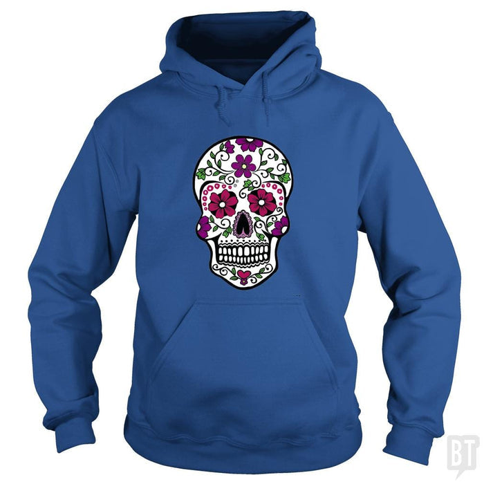 SunFrog-Busted SuperPizzaAwesome2000 Hoodie / Royal Blue / S Day of the Dead Skull