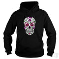 SunFrog-Busted SuperPizzaAwesome2000 Hoodie / Black / S Day of the Dead Skull