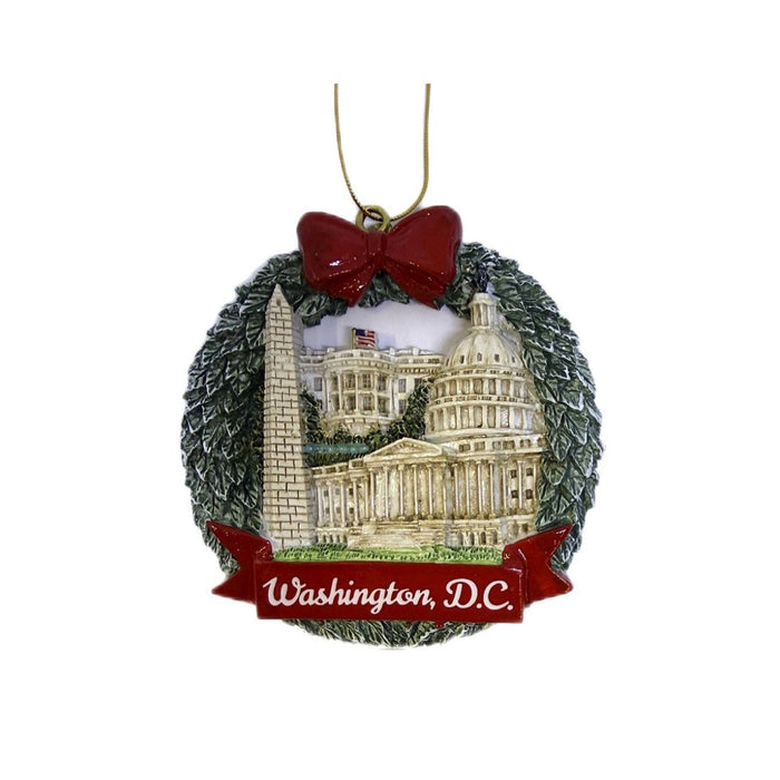 DC Landmark Wreath Ceramic Ornament