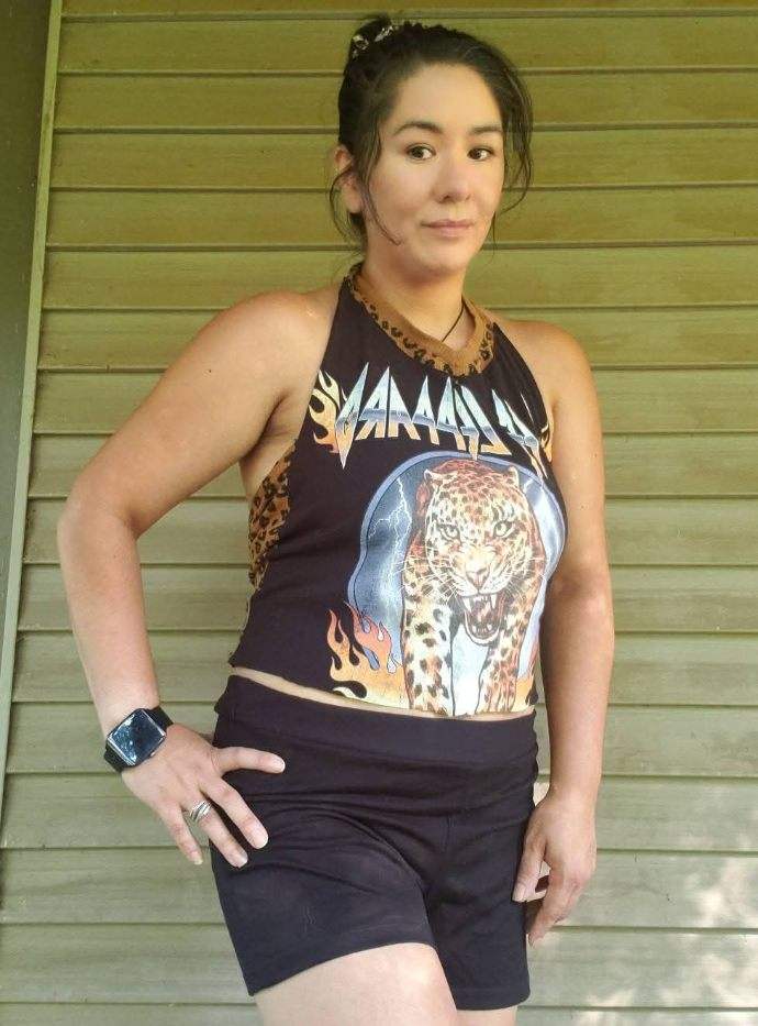 Def Leppard Leopard Print Halter Top | Custom Handcrafted