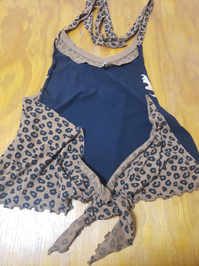 Def Leppard Leopard Print Halter Top | Custom Handcrafted
