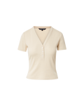 Veronica Beard Dekalb Ribbed Henley T-Shirt - Limestone