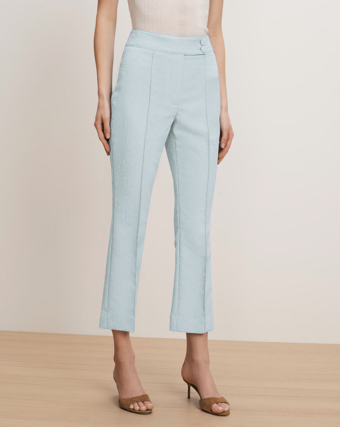 Veronica Beard Dell Slim-Leg Pant - Blue Stream