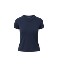 Veronica Beard Navy blue cotton v-neck t-shirt