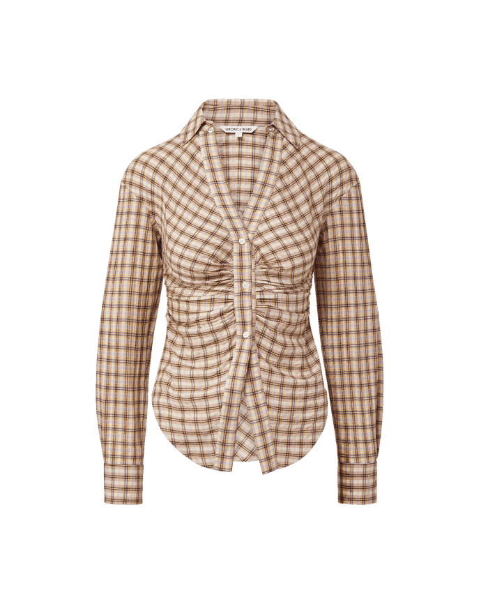 Veronica Beard Devra Button-Down Shirt - Elderberry Multi