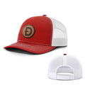 SunFrog-Busted Hats Snapback / Red And White / One Size Dogecoin Leather Patch Hats