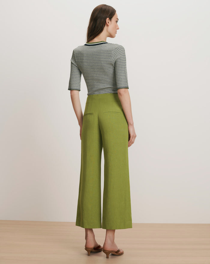 Veronica Beard Dova Wide-Leg Linen Pant - Cactus