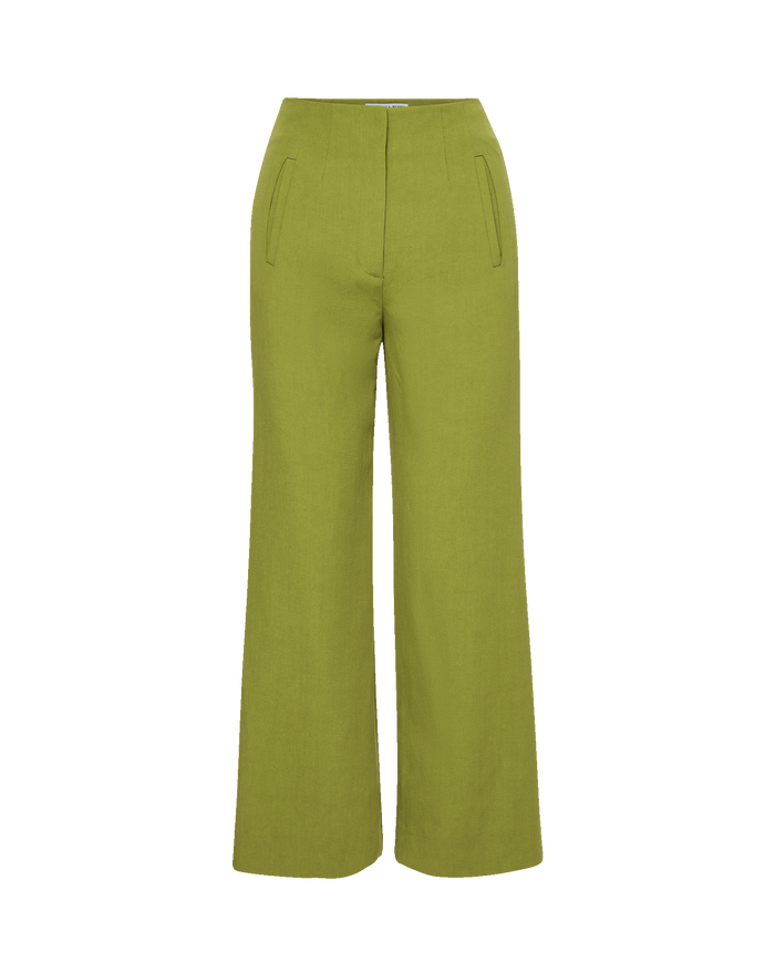 Veronica Beard Dova Wide-Leg Linen Pant - Cactus