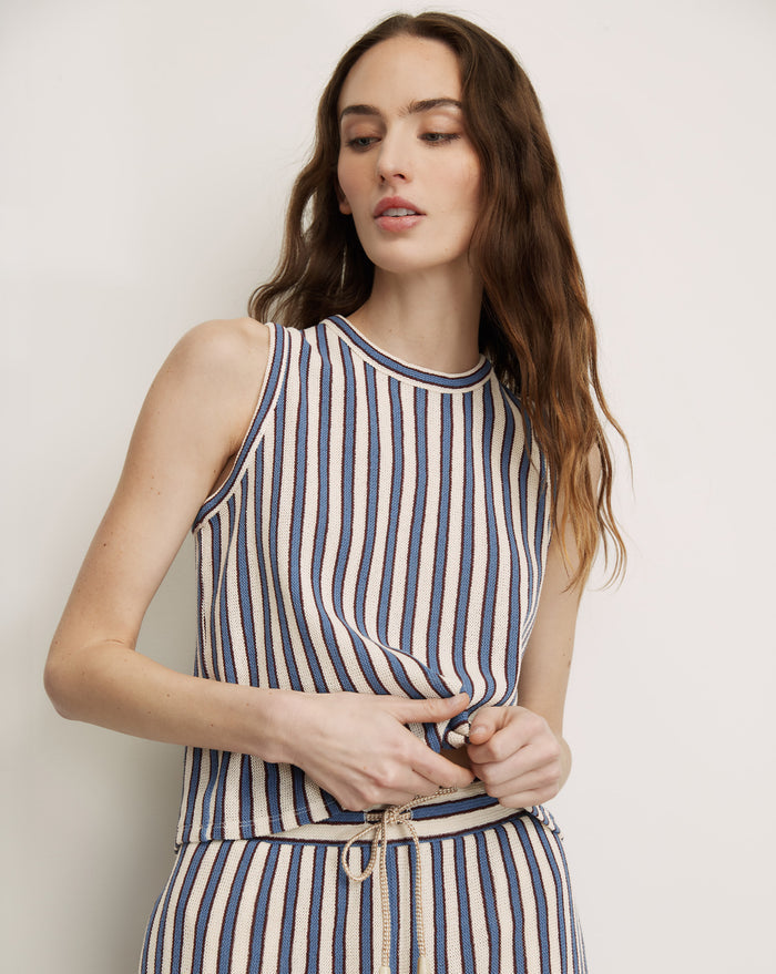 Veronica Beard Striped knit tank top