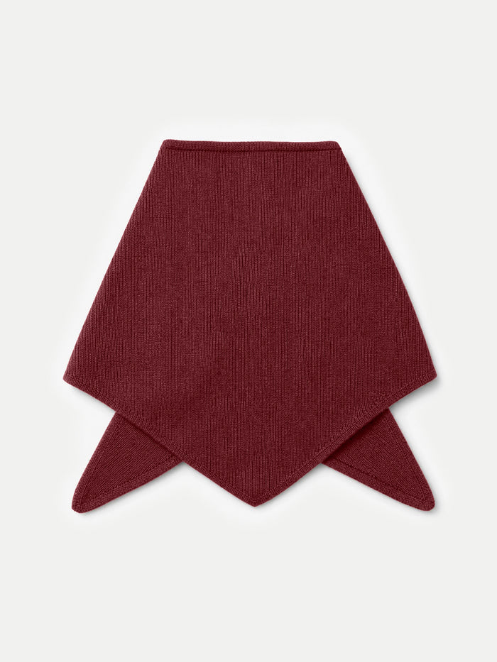 Veronica Beard Burgundy knitted neck warmer with asymmetrical points.