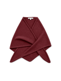 Veronica Beard Burgundy knitted wrap scarf with pointed ends.