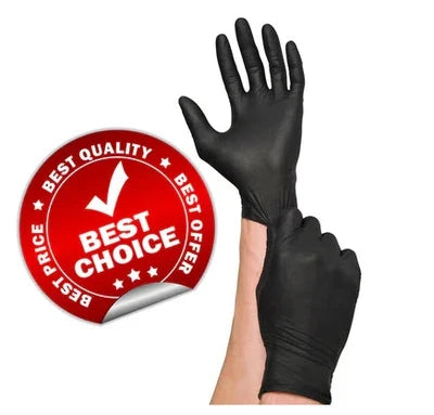 Einweg schwarze Vinyl- / Nitrilhandschuhe