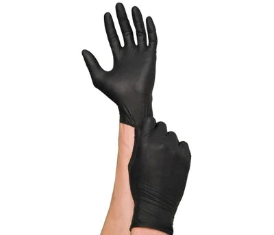 Einweg schwarze Vinyl- / Nitrilhandschuhe
