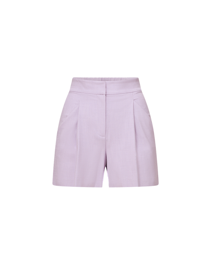 Veronica Beard Elbe Pleated Short - Soft Lilac