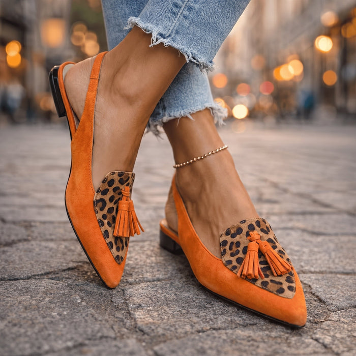 Elena | Sandalen mit Riemen und Fransen