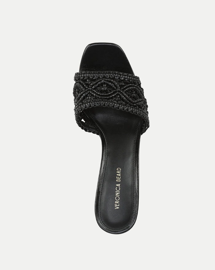 Veronica Beard Ellen Macrame Wedge Sandal - Black