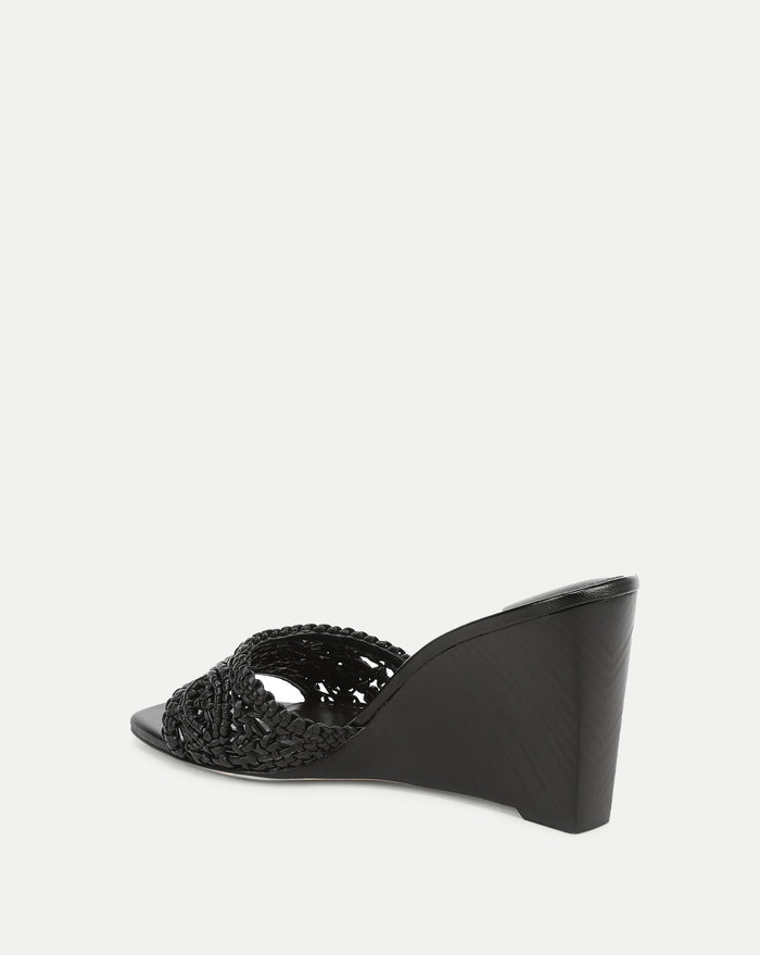 Veronica Beard Ellen Macrame Wedge Sandal - Black