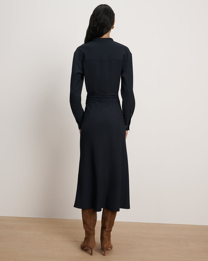 Veronica Beard Ellers Midi Shirtdress Dress - Navy