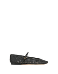 Veronica Beard Ellie Woven-Leather Flat - Black