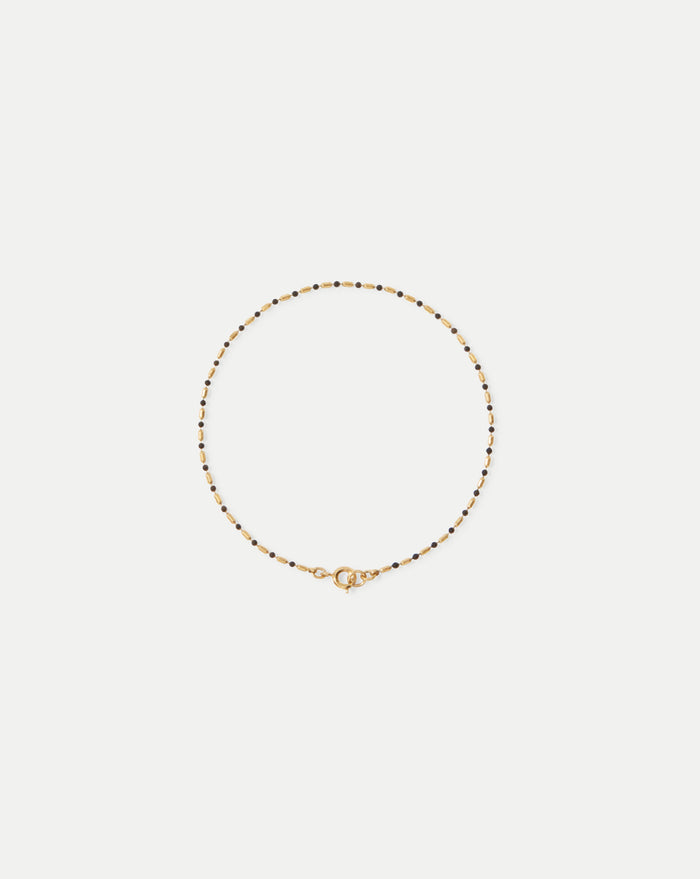 Veronica Beard Enamel Bead Chain Anklet - Black