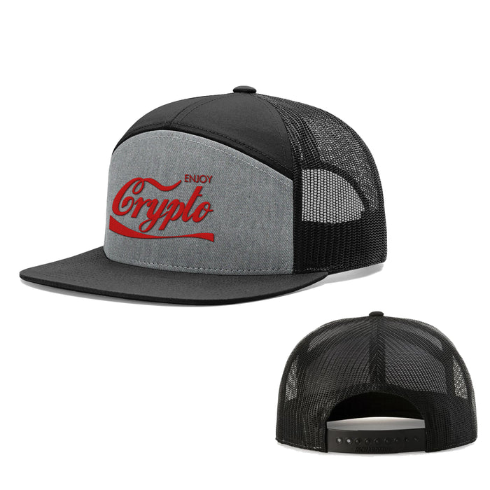 Seven-Panel Trucker Flatbill / Heather and Black / One Size