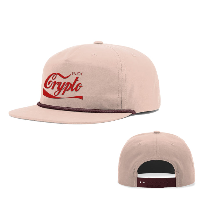 Snapback Rope Flatbill / Peach and Maroon / One Size