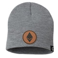 Ethereum Leather Patch Beanies - BustedTees.com