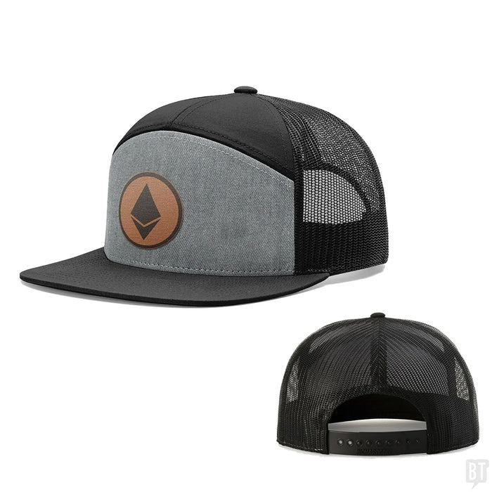 Seven-Panel Trucker Flatbill / Heather and Black / One Size