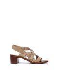 Veronica Beard Etta Suede Mid-Heel Sandal - Sand